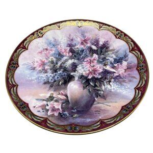 mischief masters collector plate lena liu 10853A 1993 vase floral pink READ